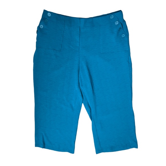Cato Women’s Teal Capri Lightweight‎ Pants with Pockets Size 18/20 NEW - Picture 1 of 6